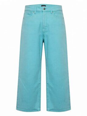 NYDJ Women's Marilyn Straight Jeans Aqua Size 10 Cotton Blend Lift Tuck Denim